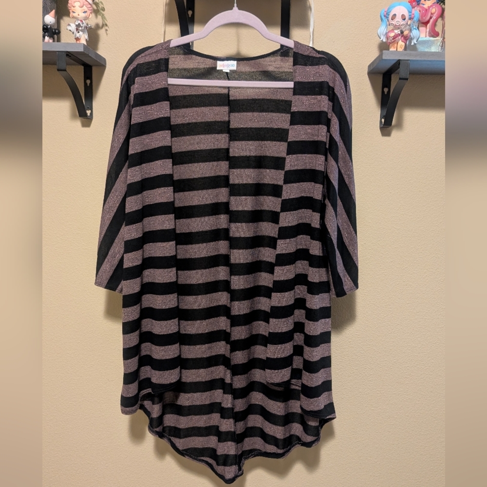 Lularoe Striped Black and Purple Women's Top